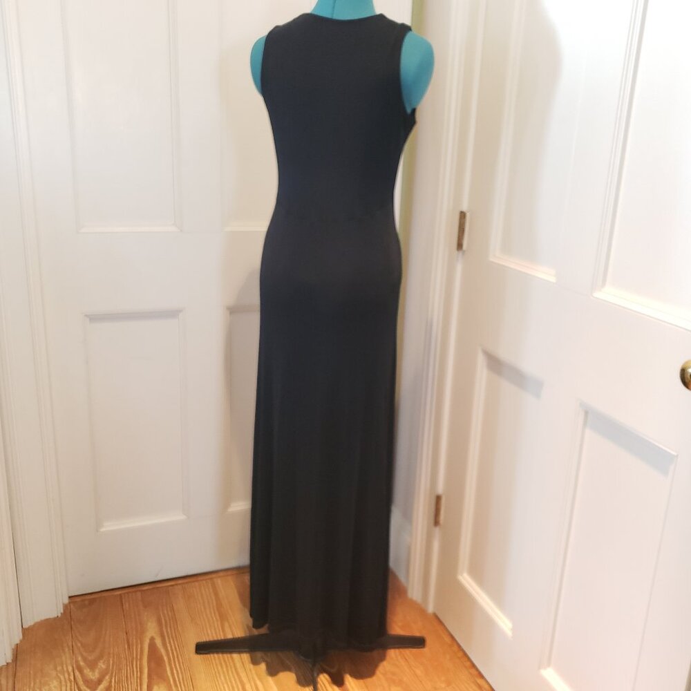Vintage 90s Y2K Black maxi slip empire waist dress - Picture 7 of 11